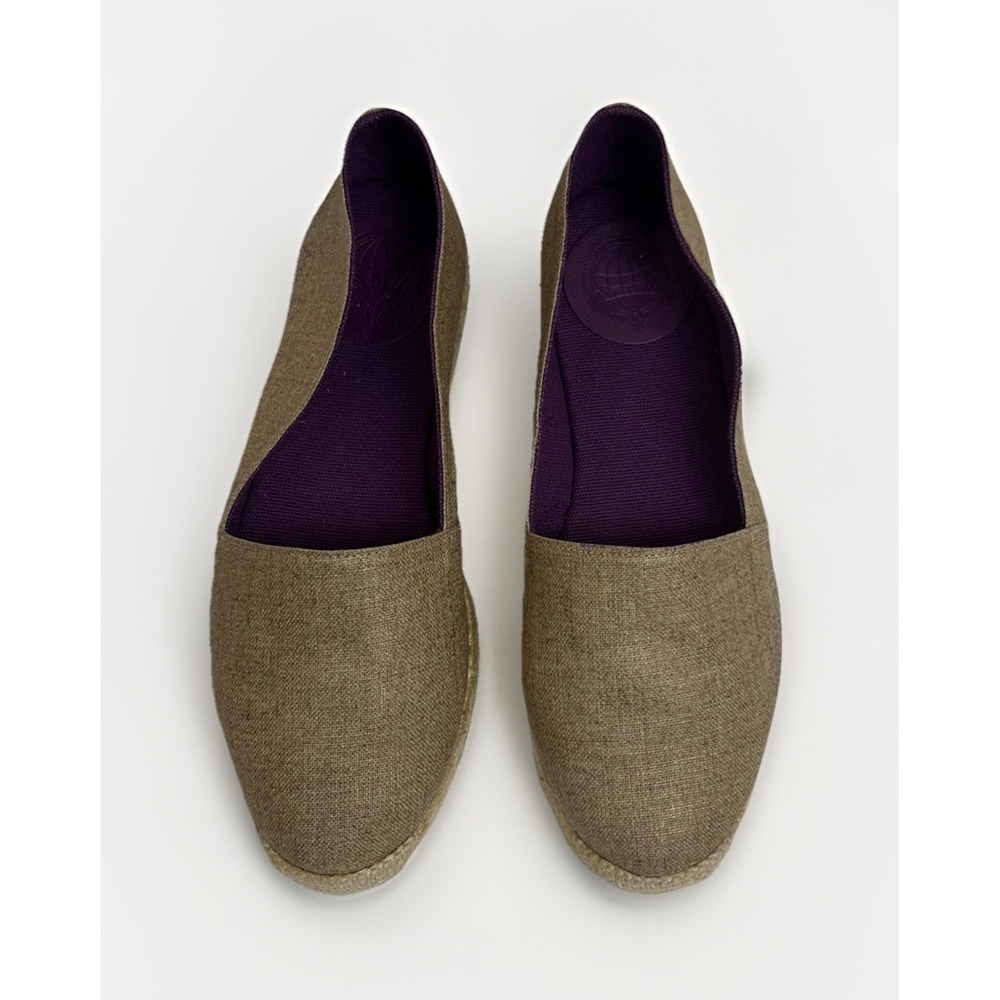 Mymu Women's Marisa Gold Purple Espadrilles Slip On Canvas Shoes Size 35EU
